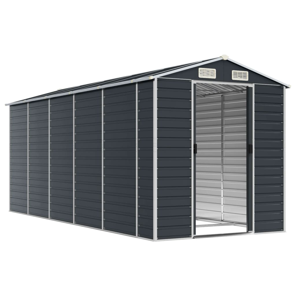 NNEVL Garden Shed Anthracite 191x470x198 cm Galvanised Steel-2