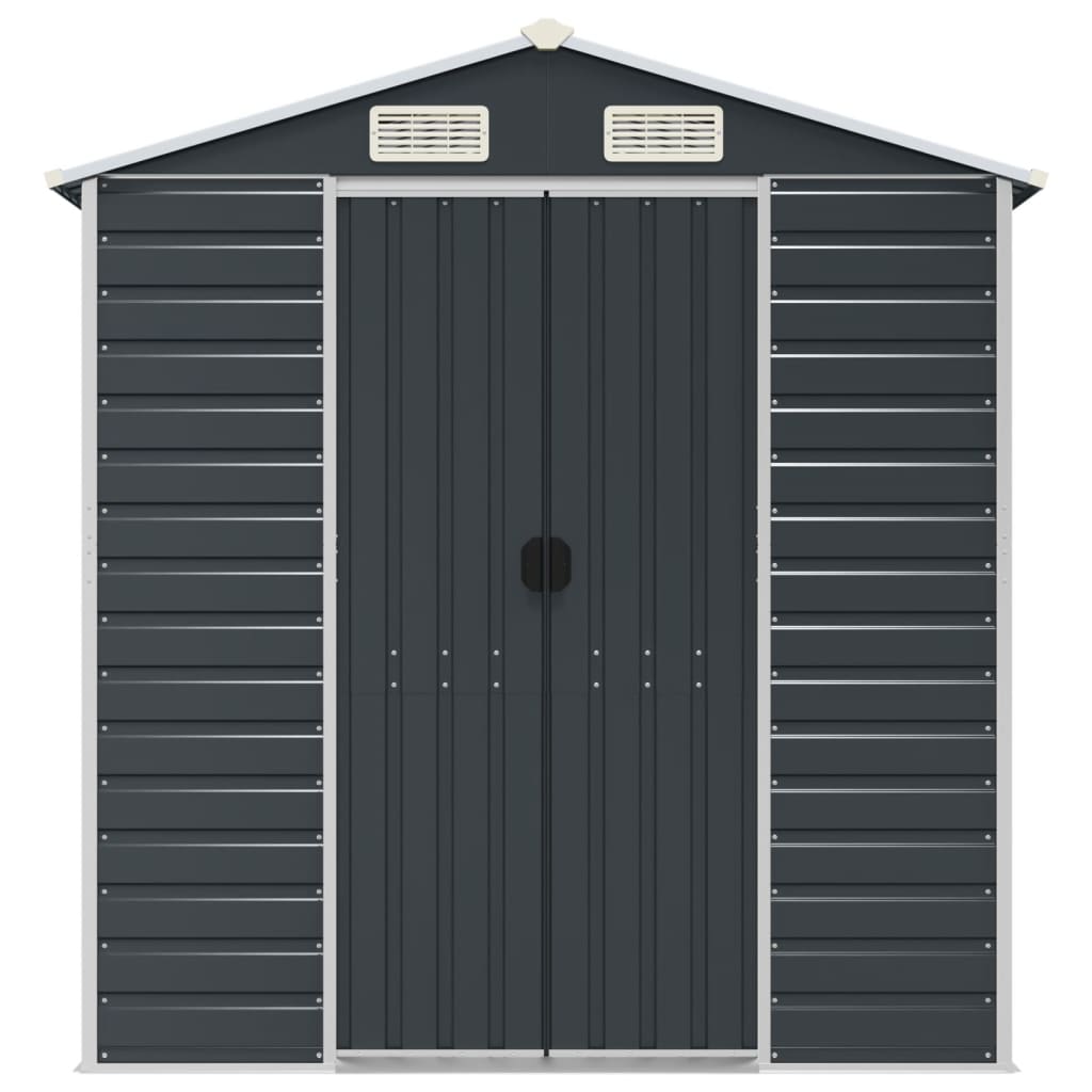 NNEVL Garden Shed Anthracite 191x470x198 cm Galvanised Steel-3