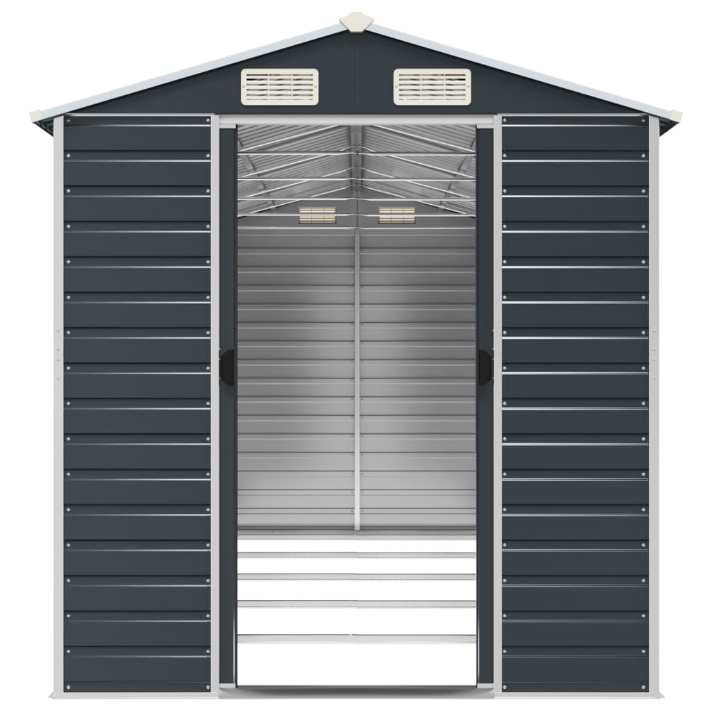 NNEVL Garden Shed Anthracite 191x470x198 cm Galvanised Steel-4