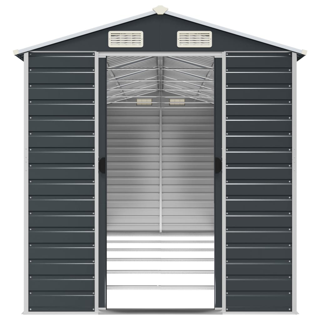 NNEVL Garden Shed Anthracite 191x555x198 cm Galvanised Steel-4