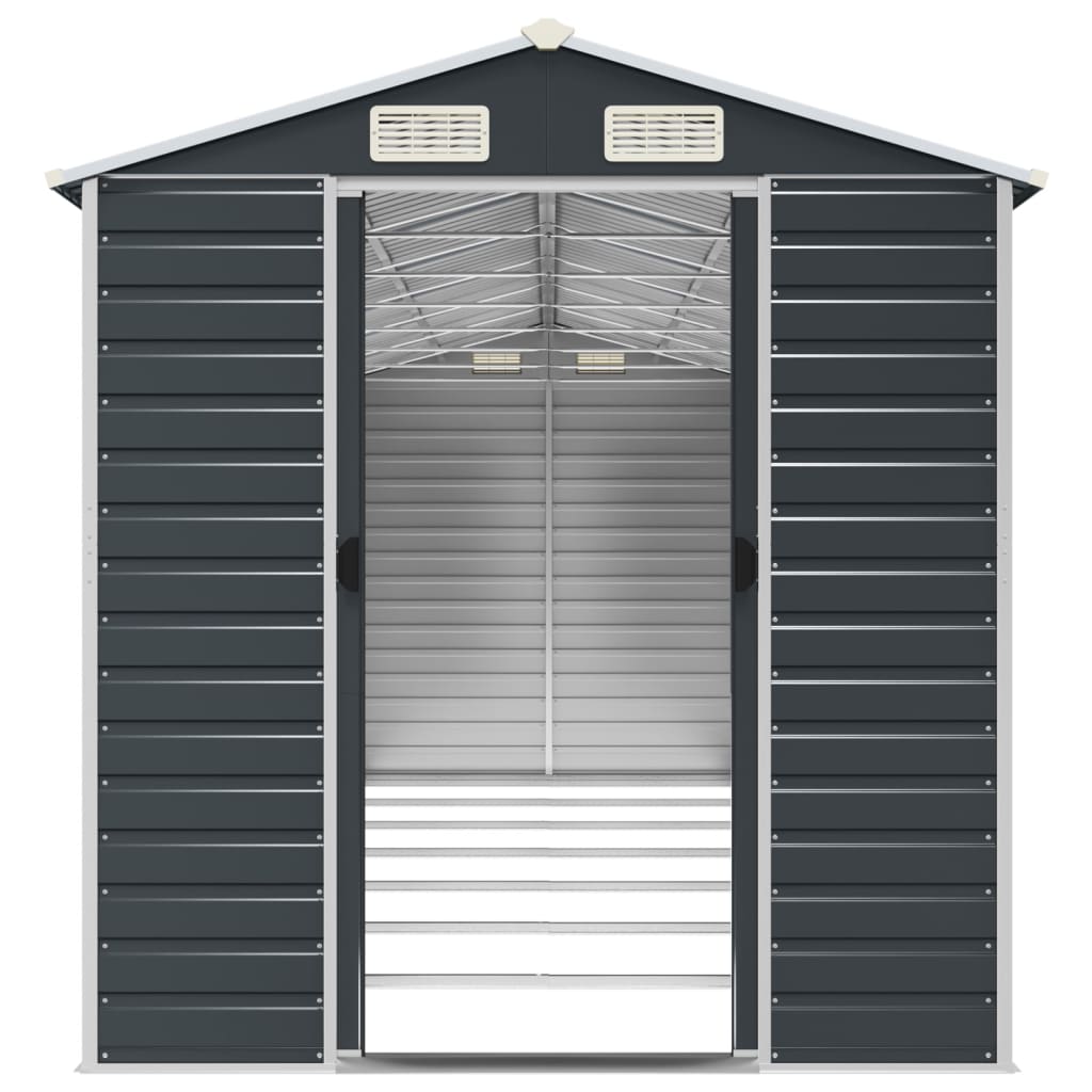 NNEVL Garden Shed Anthracite 191x640x198 cm Galvanised Steel-4