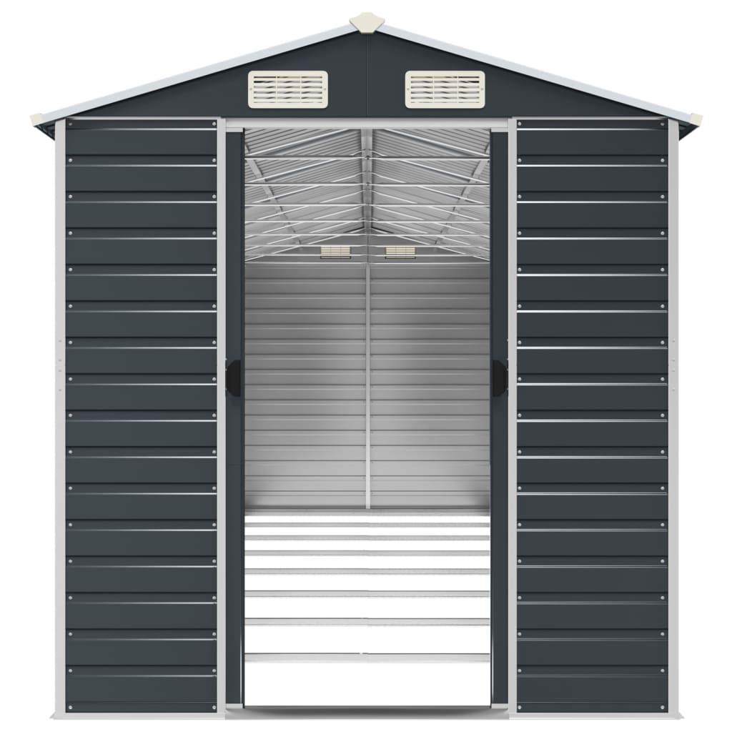 NNEVL Garden Shed Anthracite 191x725x198 cm Galvanised Steel-4
