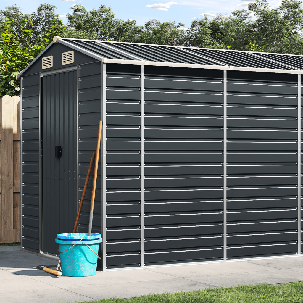 NNEVL Garden Shed Anthracite 191x810x198 cm Galvanised Steel-0