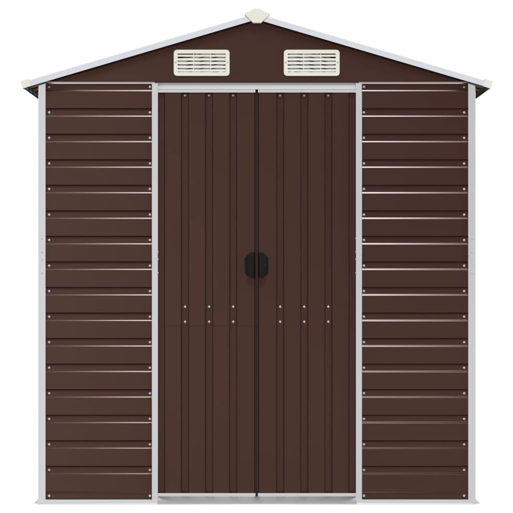 NNEVL Garden Shed Brown 191x300x198 cm Galvanised Steel-3