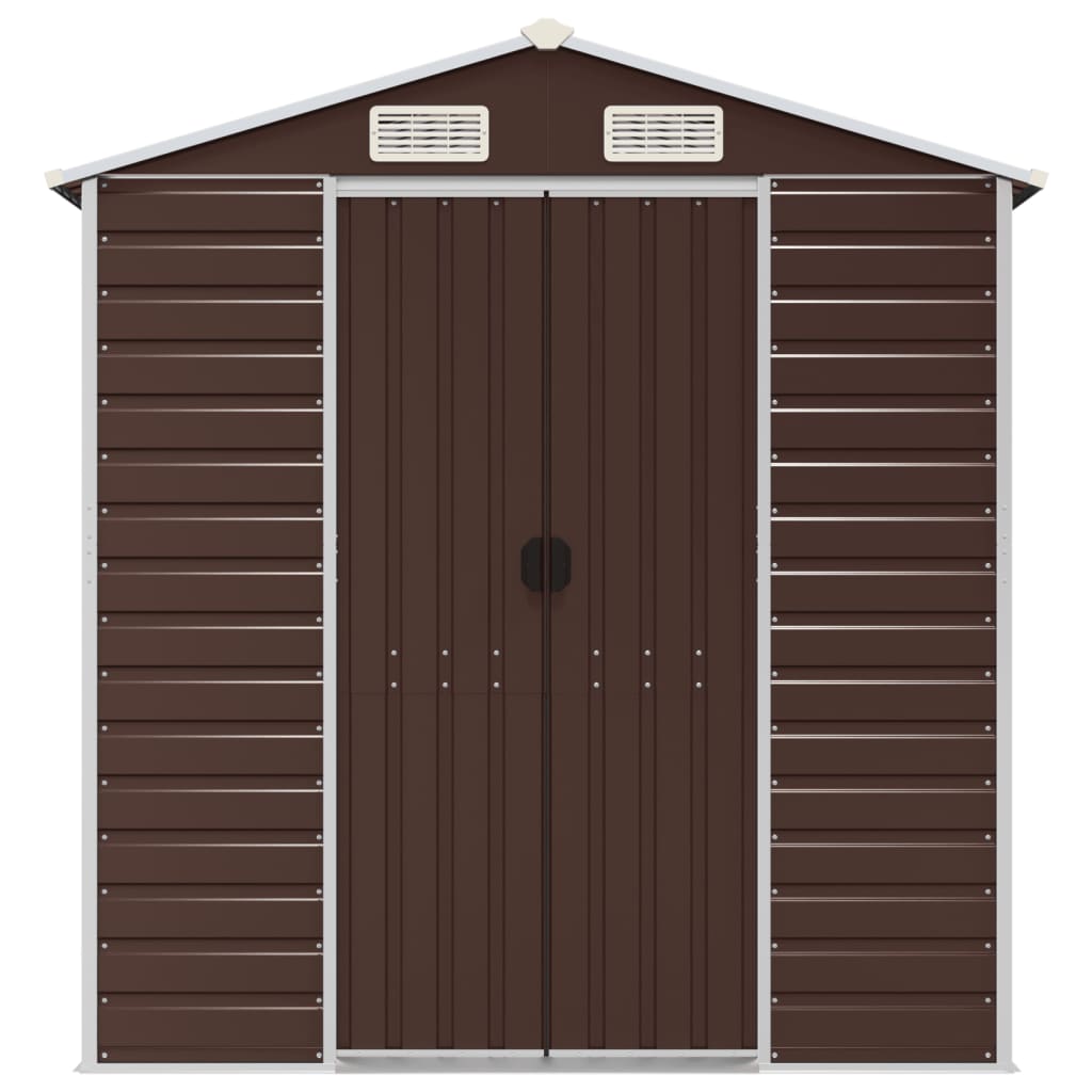 NNEVL Garden Shed Brown 191x470x198 cm Galvanised Steel-3