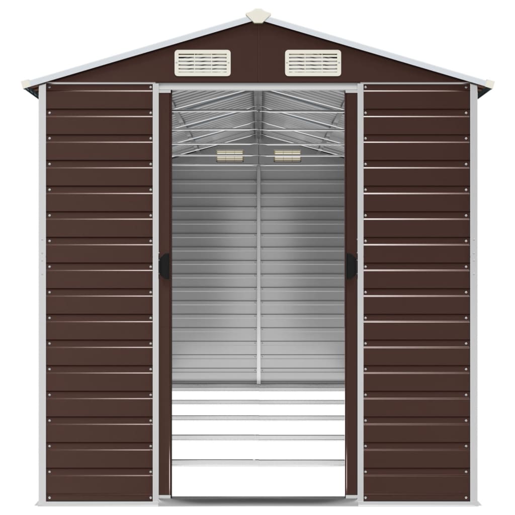 NNEVL Garden Shed Brown 191x470x198 cm Galvanised Steel-4