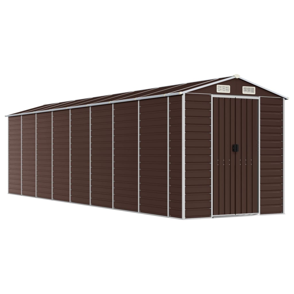 NNEVL Garden Shed Brown 191x725x198 cm Galvanised Steel-1