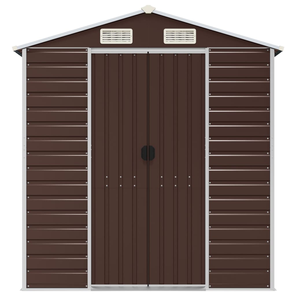 NNEVL Garden Shed Brown 191x725x198 cm Galvanised Steel-3