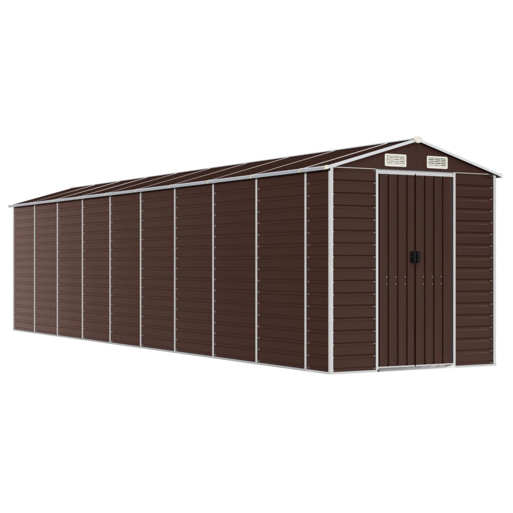 NNEVL Garden Shed Brown 191x810x198 cm Galvanised Steel-1