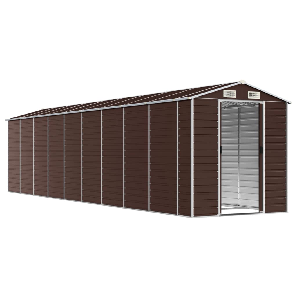 NNEVL Garden Shed Brown 191x810x198 cm Galvanised Steel-2