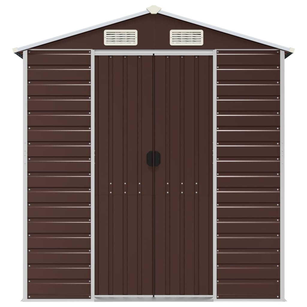 NNEVL Garden Shed Brown 191x810x198 cm Galvanised Steel-3