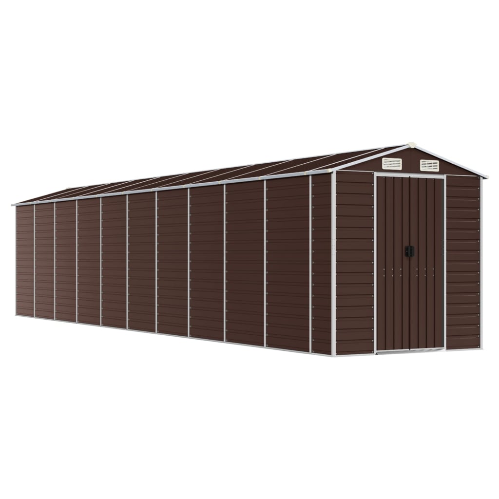 NNEVL Garden Shed Brown 191x895x198 cm Galvanised Steel-1