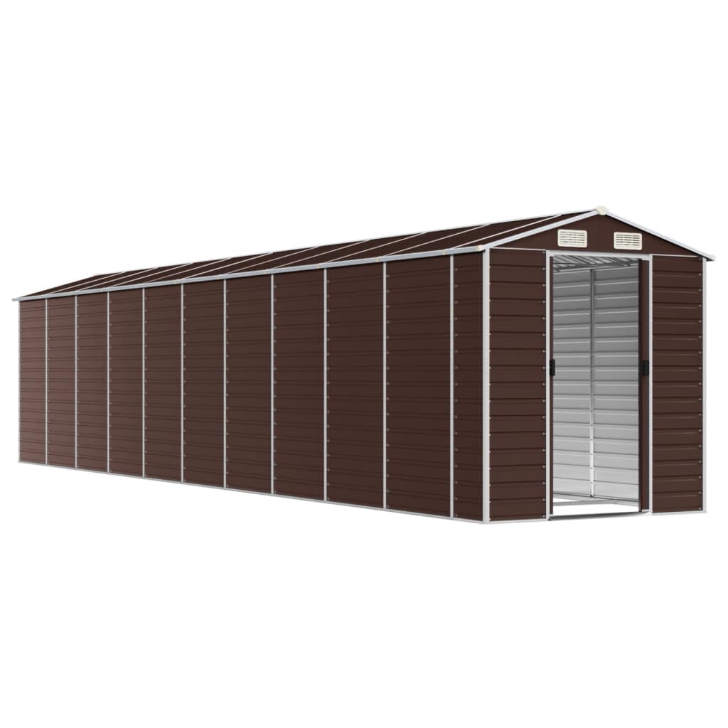 NNEVL Garden Shed Brown 191x895x198 cm Galvanised Steel-2