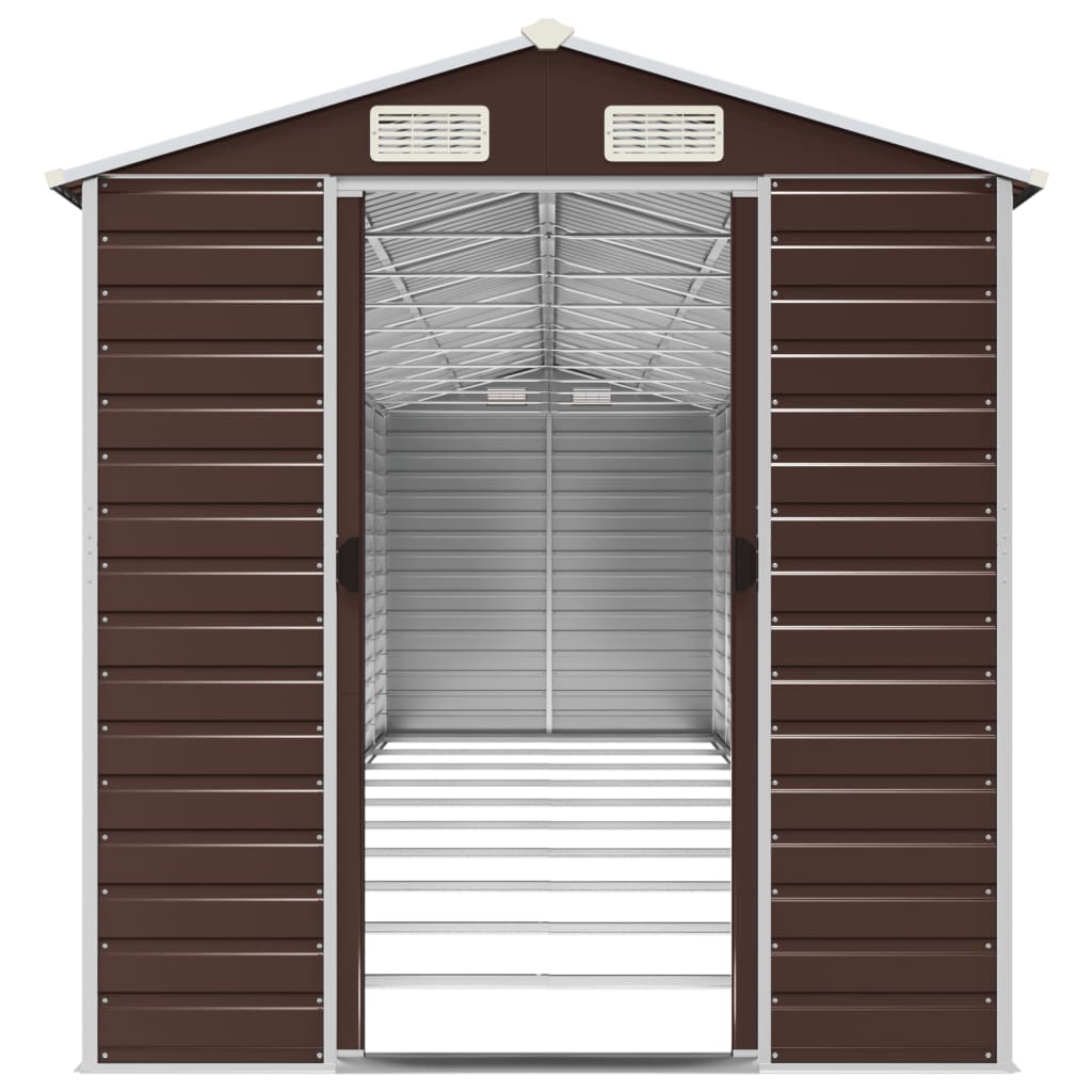 NNEVL Garden Shed Brown 191x895x198 cm Galvanised Steel-4