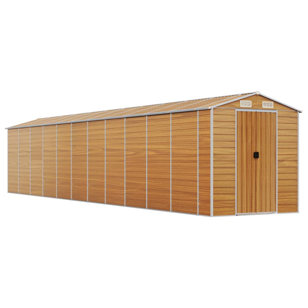 NNEVL Garden Shed Light Brown 191x980x198 cm Galvanised Steel-1