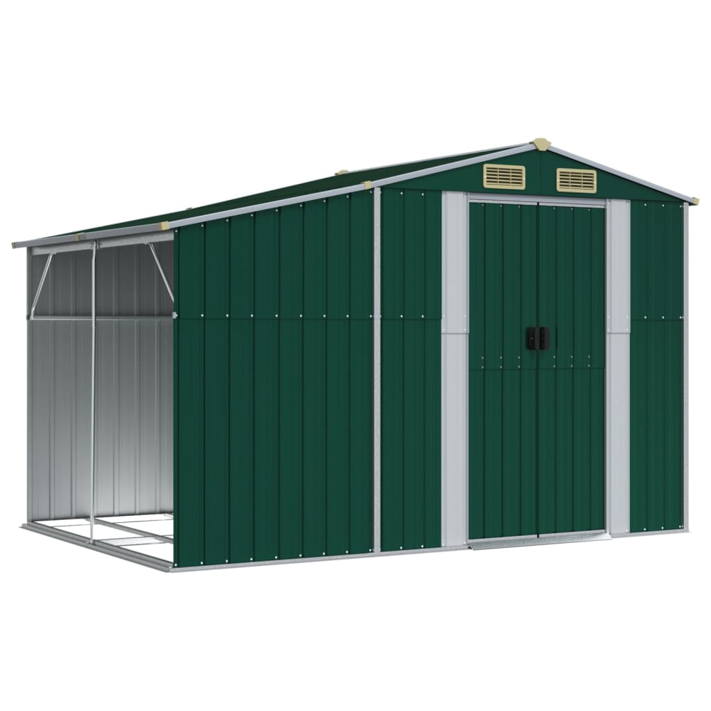NNEVL Garden Shed Green 277x192.5x179 cm Galvanised Steel-1