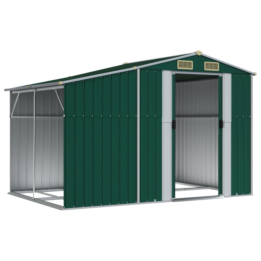 NNEVL Garden Shed Green 277x192.5x179 cm Galvanised Steel-2