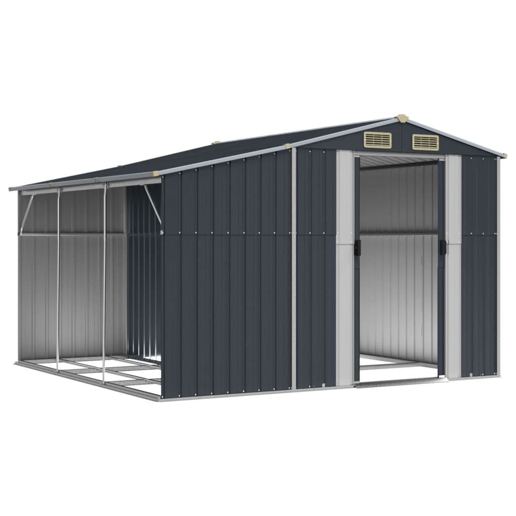 NNEVL Garden Shed Anthracite 277x279x179 cm Galvanised Steel-2