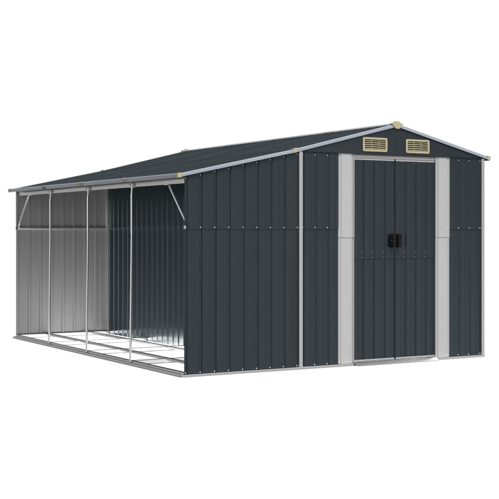 NNEVL Garden Shed Anthracite 277x365.5x179 cm Galvanised Steel-1
