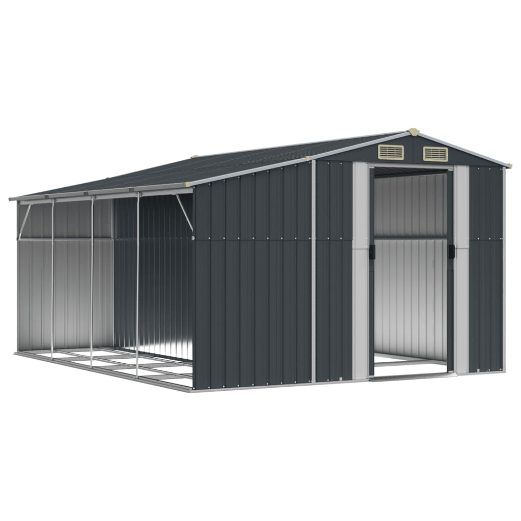 NNEVL Garden Shed Anthracite 277x365.5x179 cm Galvanised Steel-2