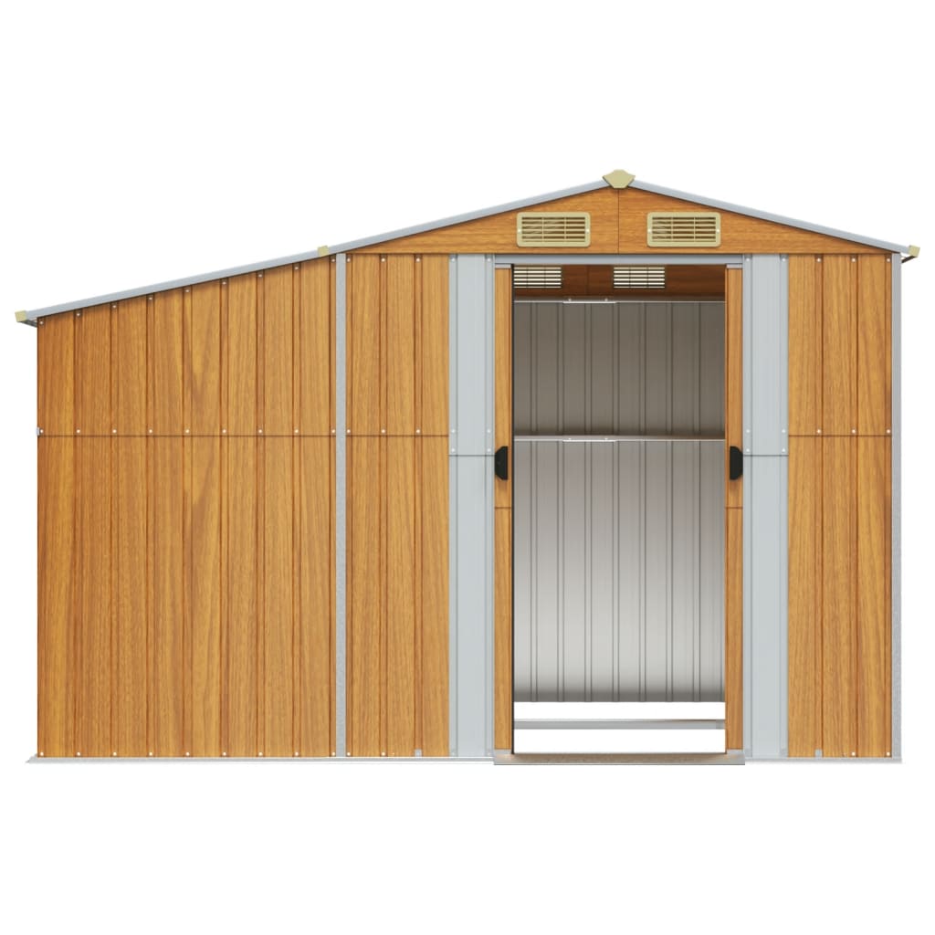 NNEVL Garden Shed Light Brown 277x192.5x179 cm Galvanised Steel-4