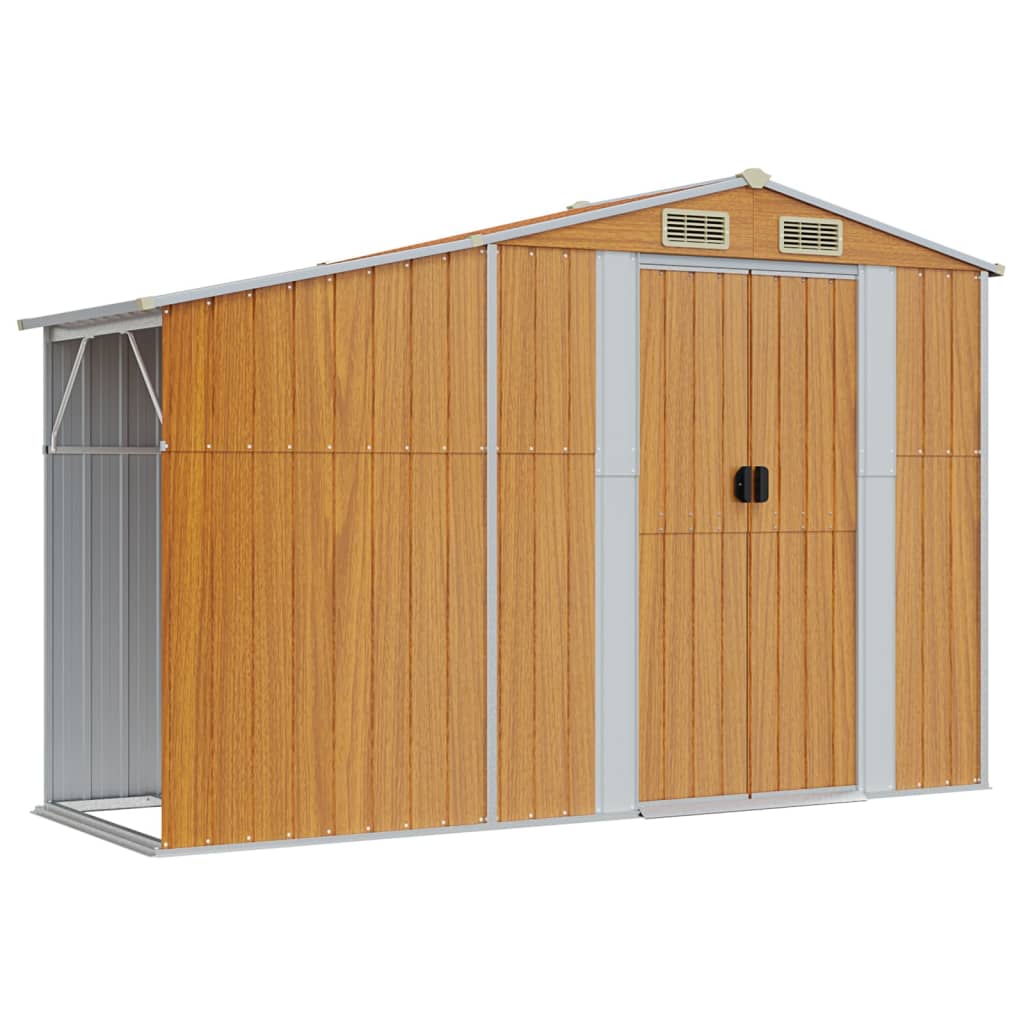 NNEVL Garden Shed Brown 277x93x179 cm Galvanised Steel-1