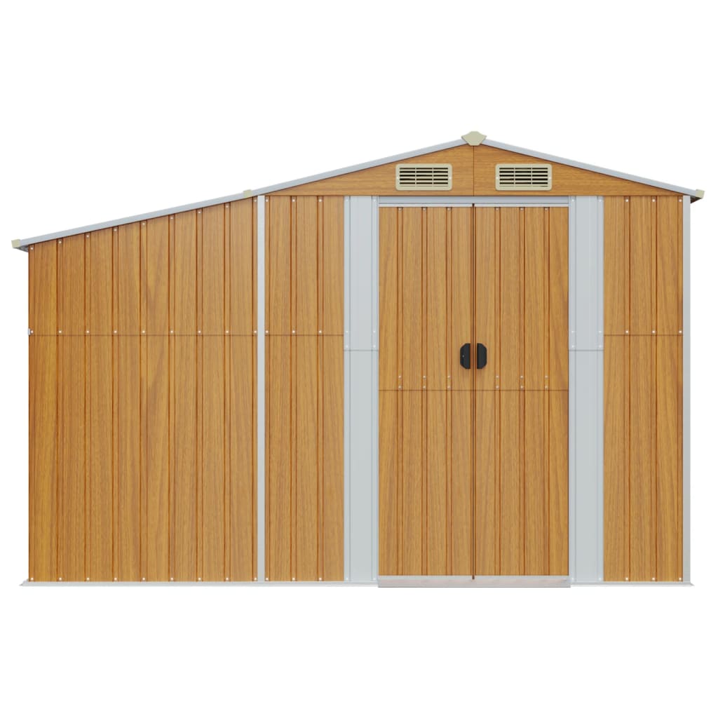 NNEVL Garden Shed Brown 277x93x179 cm Galvanised Steel-2