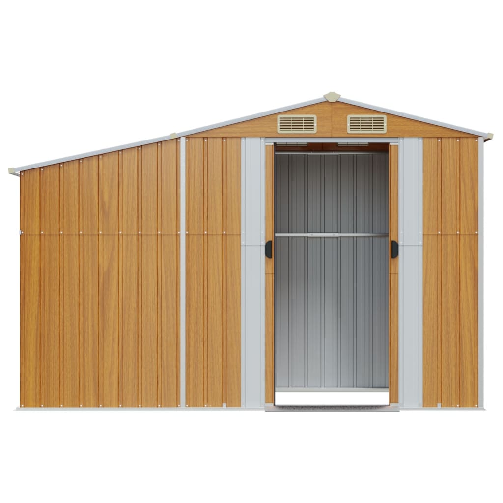 NNEVL Garden Shed Brown 277x93x179 cm Galvanised Steel-3