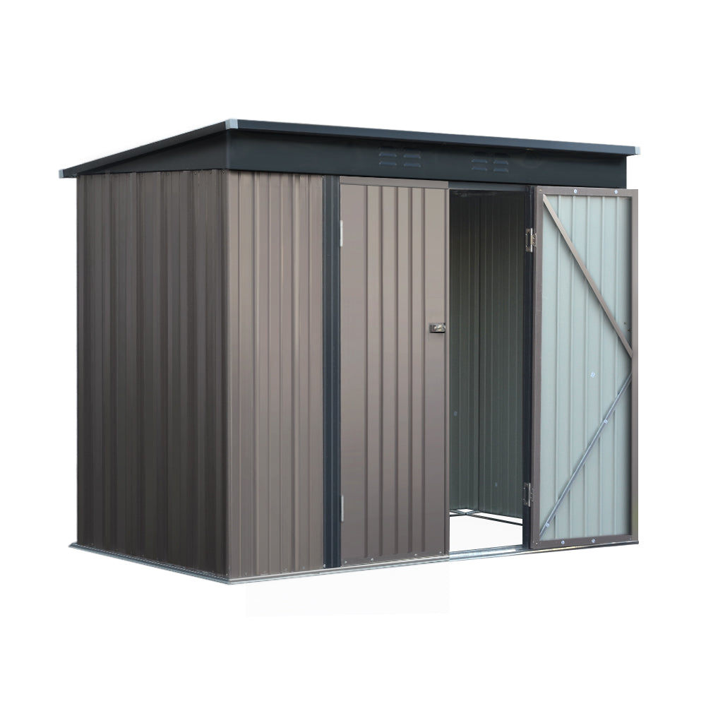NNEDSZ Garden Shed 2.31x1.31M Sheds Outdoor Storage Tool Metal Workshop Shelter Double Door-0
