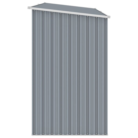 NNEVL Garden Firewood Shed Grey 245x98x159 cm Galvanised Steel-0