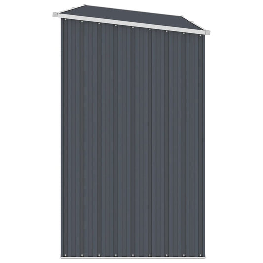NNEVL Garden Firewood Shed Anthracite 245x98x159 cm Galvanised Steel-0