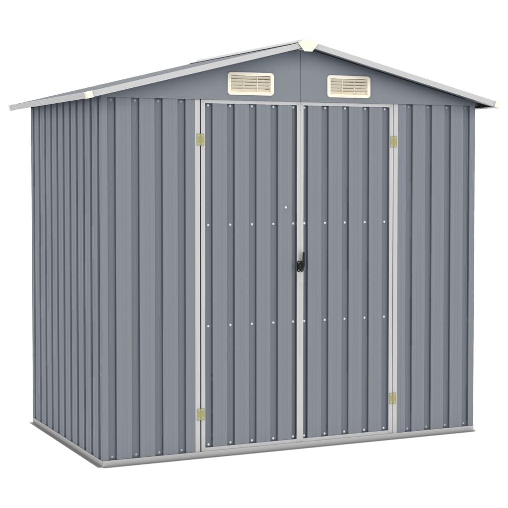 NNEVL Garden Shed Grey 205x129x183 cm Galvanised Steel-0