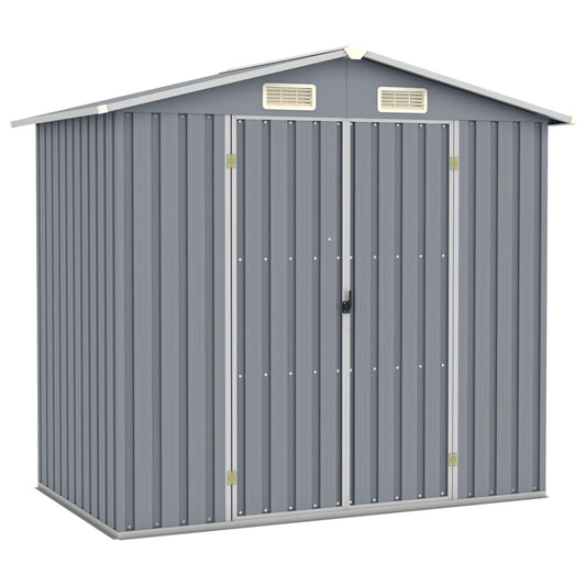 NNEVL Garden Shed Grey 205x129x183 cm Galvanised Steel-0