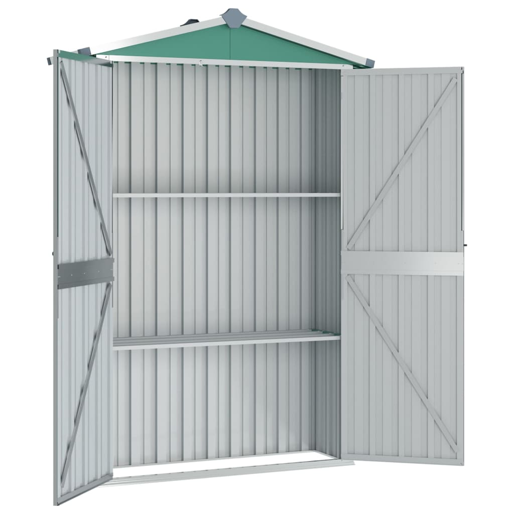 NNEVL Garden Shed Green 116x45x175 cm Galvanised Steel-2