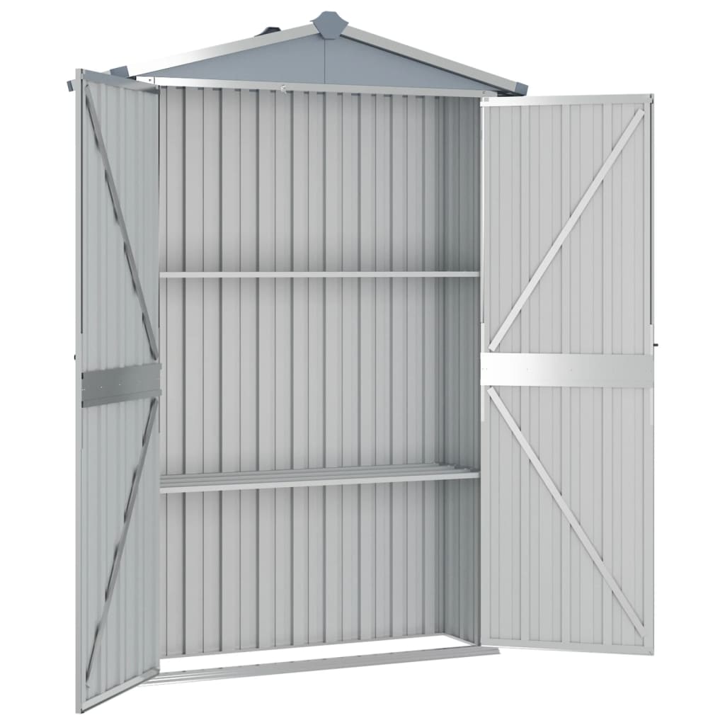 NNEVL Garden Shed Grey 107.5x46x183 cm Galvanised Steel-2