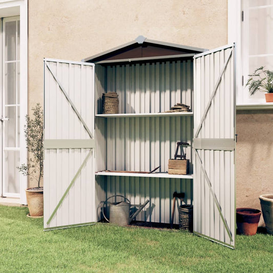 NNEVL Garden Shed Brown 107.5x46x183 cm Galvanised Steel-0