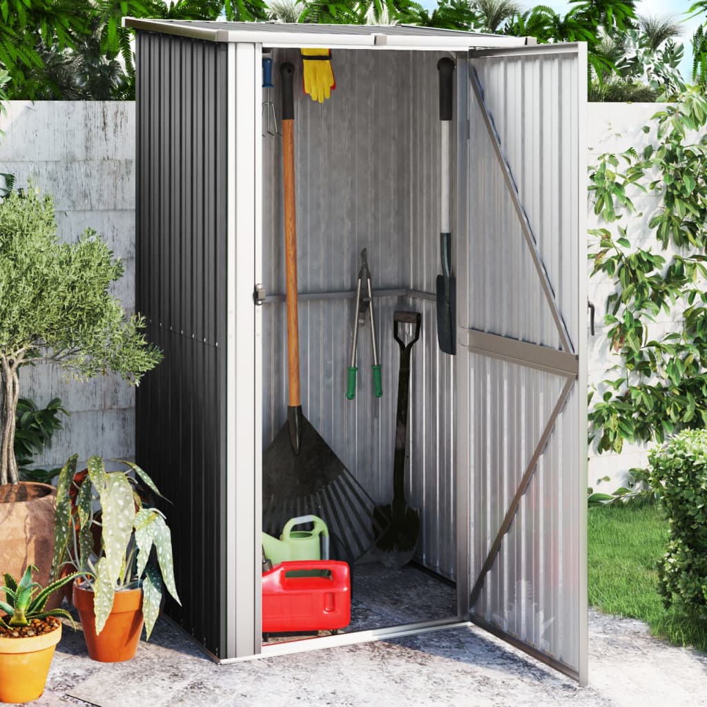 NNEVL Garden Shed Anthracite 118.5x97x209.5 cm Galvanised Steel-0