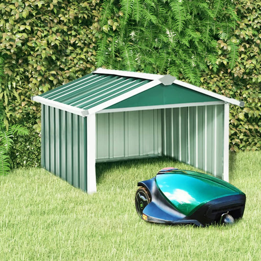 NNEVL Garden Robot Lawnmower Shed 92x97x63 cm Galvanised Steel Green-0
