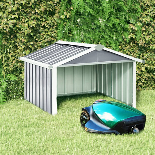 NNEVL Garden Robot Lawnmower Shed 92x97x63 cm Galvanised Steel Grey-0