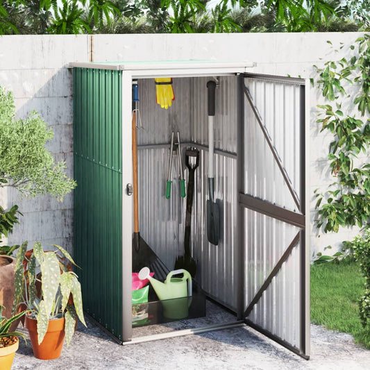 NNEVL Garden Tool Shed Green 88x89x161 cm Galvanised Steel-0