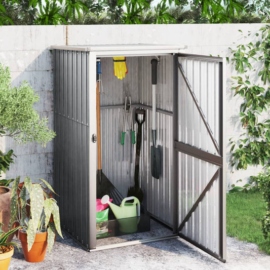 NNEVL Garden Tool Shed Grey 88x89x161 cm Galvanised Steel-0