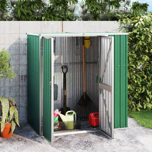 NNEVL Garden Tool Shed Green 161x89x161 cm Galvanised Steel-0