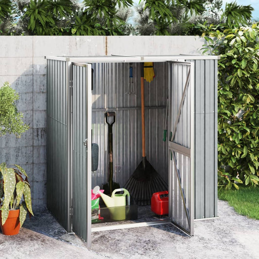 NNEVL Garden Tool Shed Grey 161x89x161 cm Galvanised Steel-0