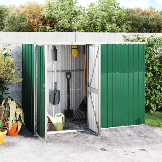 NNEVL Garden Tool Shed Green 225x89x161 cm Galvanised Steel-0