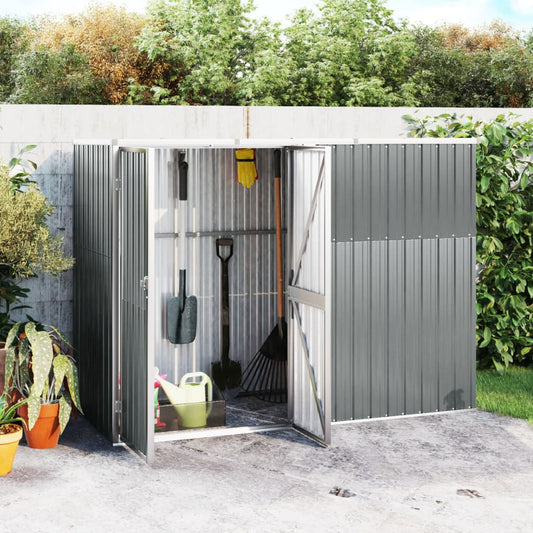 NNEVL Garden Tool Shed Grey 225x89x161 cm Galvanised Steel-0