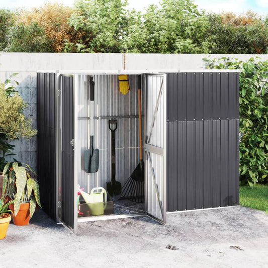 NNEVL Garden Tool Shed Anthracite 225x89x161 cm Galvanised Steel-0