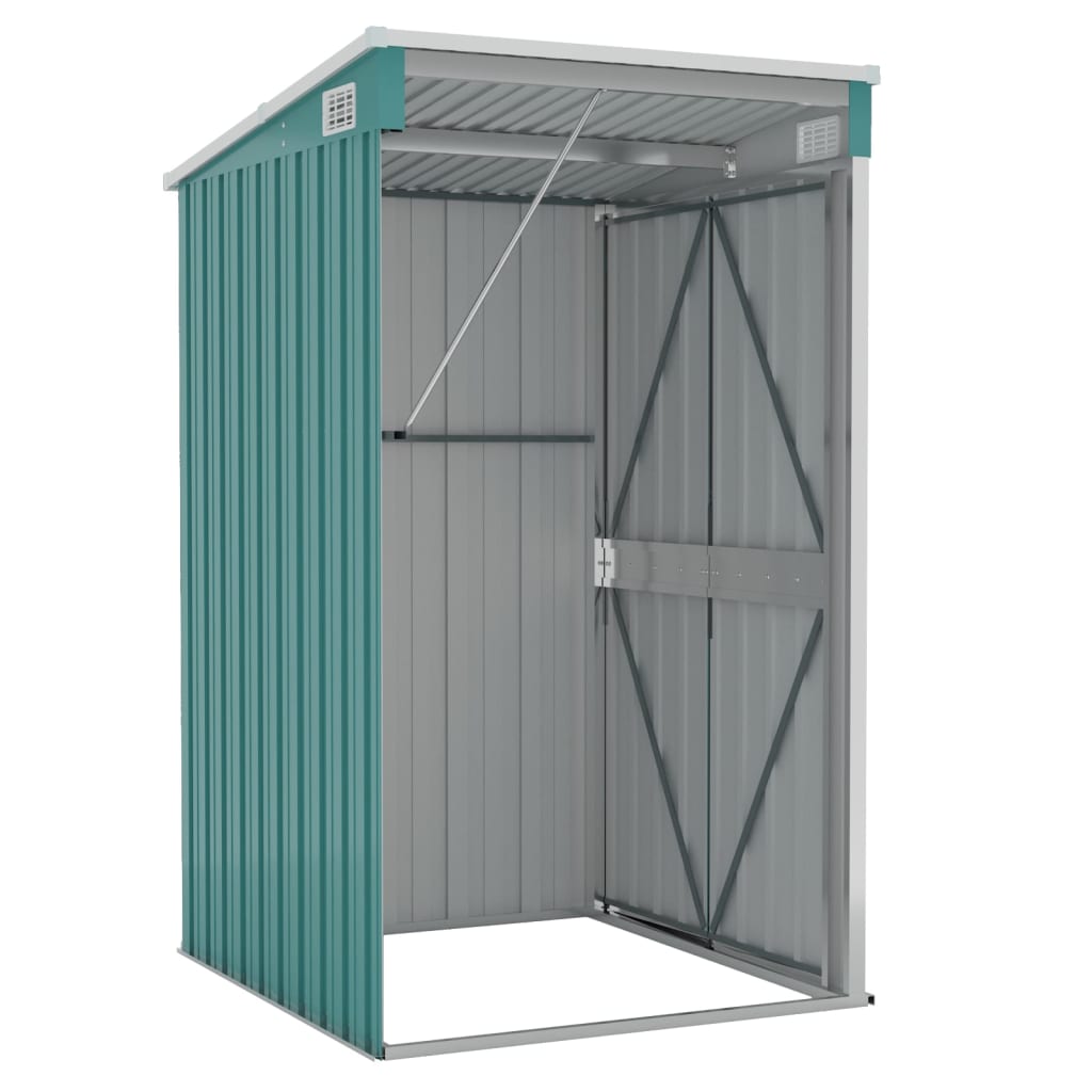 NNEVL Wall-mounted Garden Shed Green 118x100x178 cm Galvanised Steel-4
