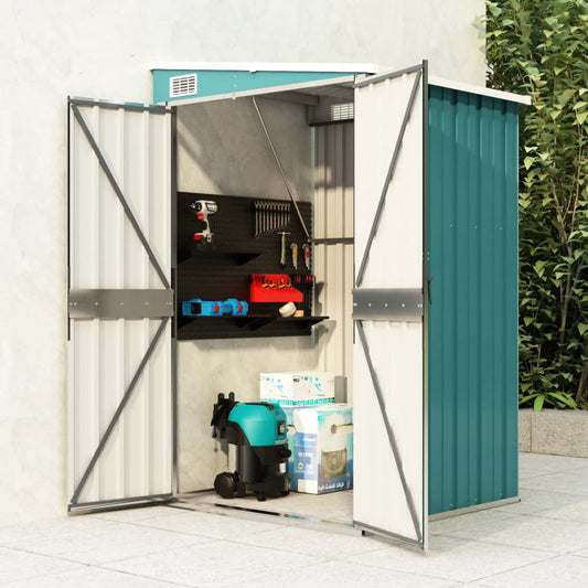 NNEVL Wall-mounted Garden Shed Green 118x100x178 cm Galvanised Steel-0