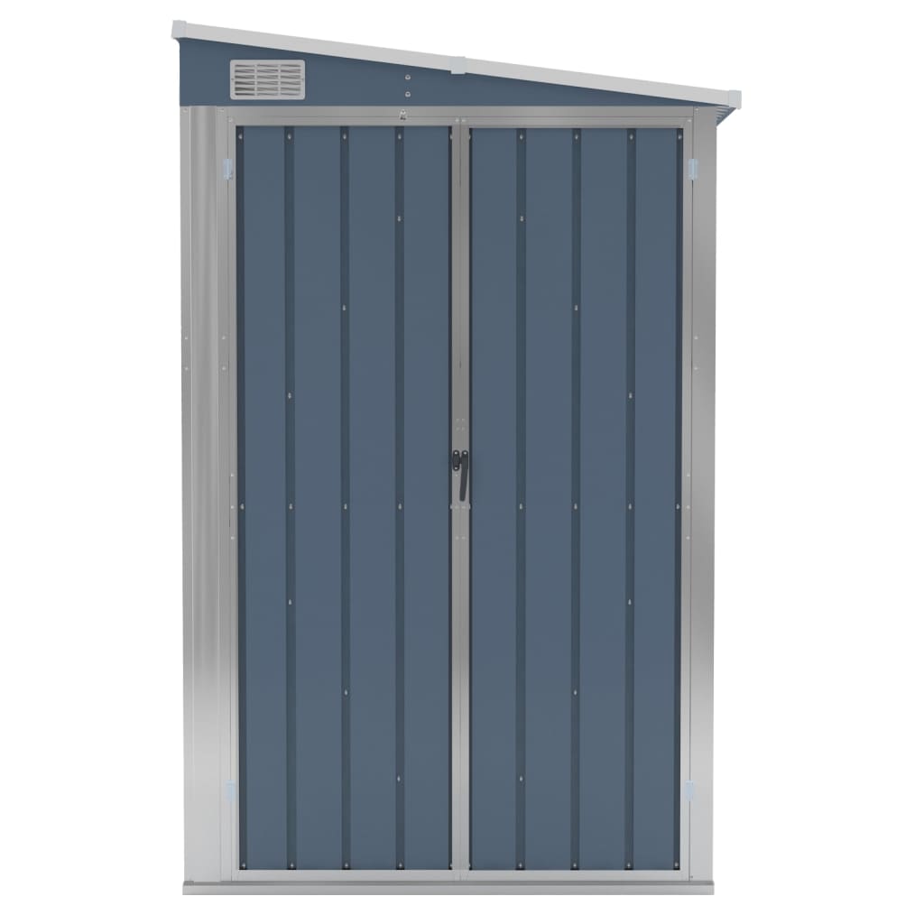 NNEVL Wall-mounted Garden Shed Grey 118x100x178 cm Galvanised Steel-2