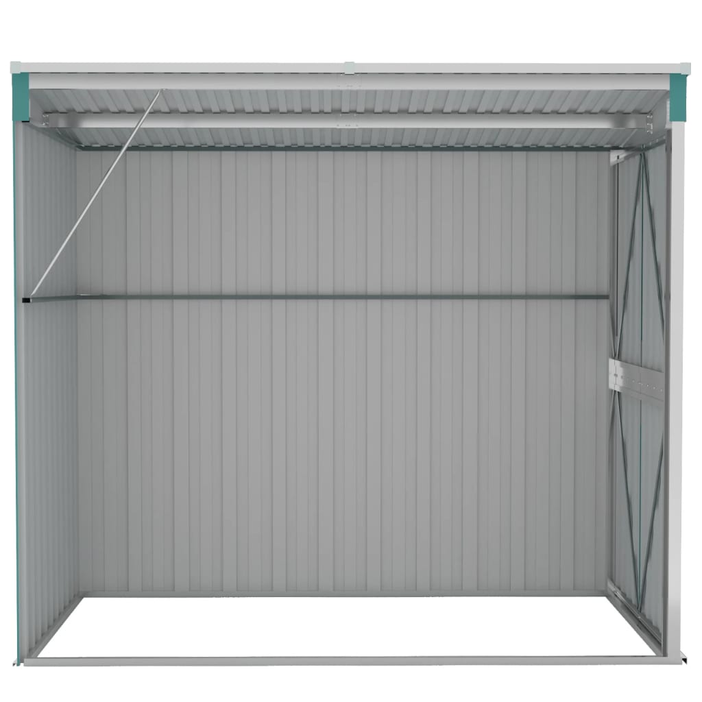NNEVL Wall-mounted Garden Shed Green 118x194x178 cm Galvanised Steel-4